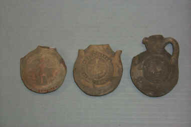 The collection of Staten Island Institute of Arts and Sciences at the College of Staten Island Library contains three pilgrim-flasks or ampullae from Abu Mena's shrine.